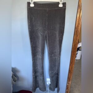 Aerie Charcoal Ribbed Wide Leg Pants